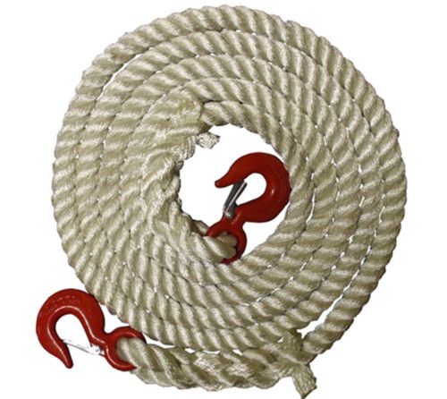 10 Metres x 24mm 3-Strand Nylon Recovery/Tow Rope With Eye Hooks